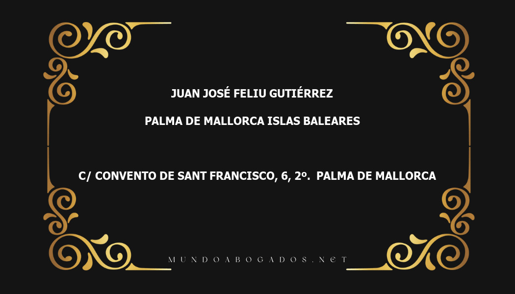 abogado Juan José Feliu Gutiérrez en la localidad de Palma de Mallorca