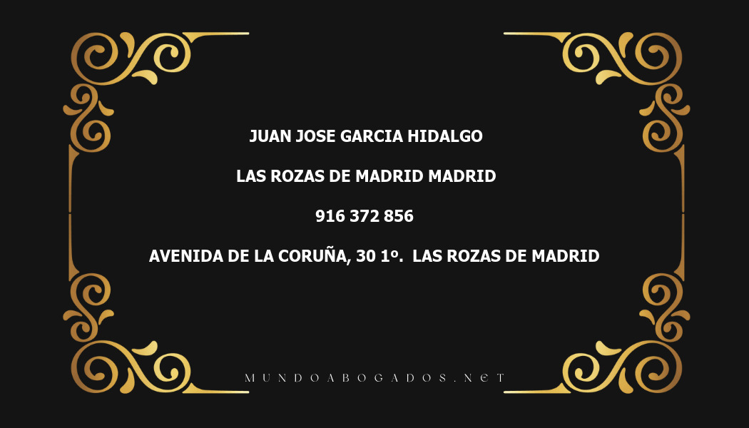 abogado Juan Jose Garcia Hidalgo en la localidad de Las Rozas de Madrid