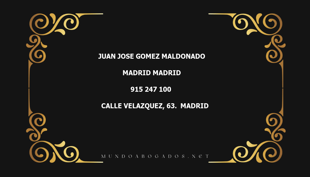 abogado Juan Jose Gomez Maldonado en la localidad de Madrid