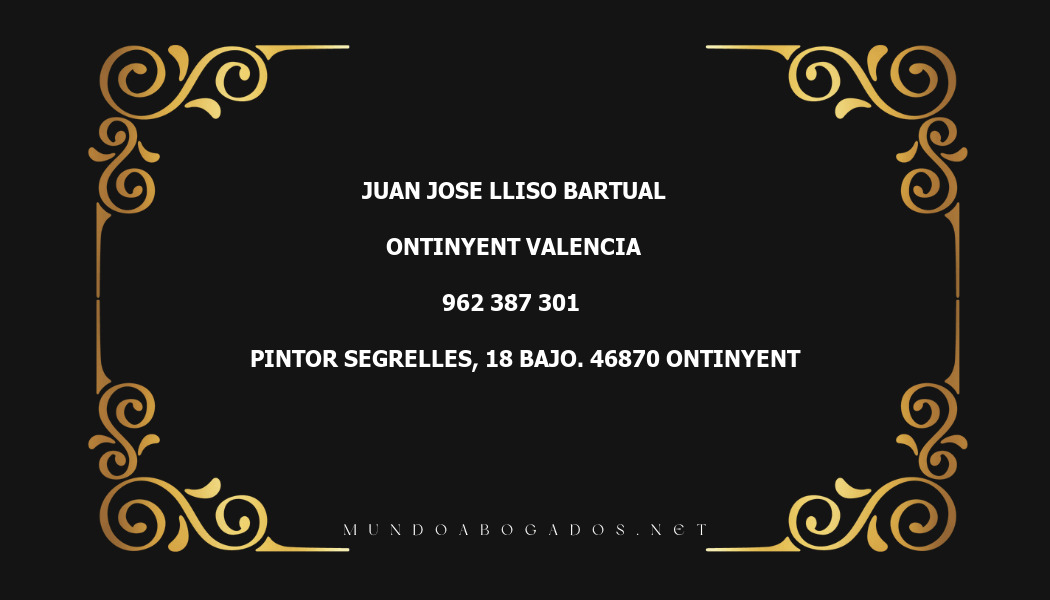 abogado Juan Jose Lliso Bartual en la localidad de Ontinyent