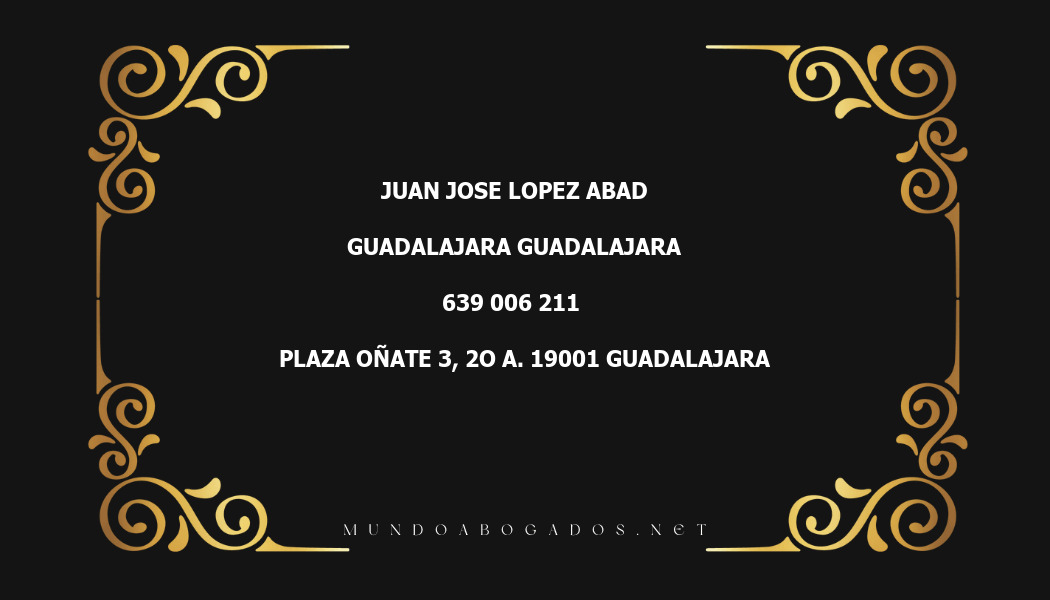 abogado Juan Jose Lopez Abad en la localidad de Guadalajara