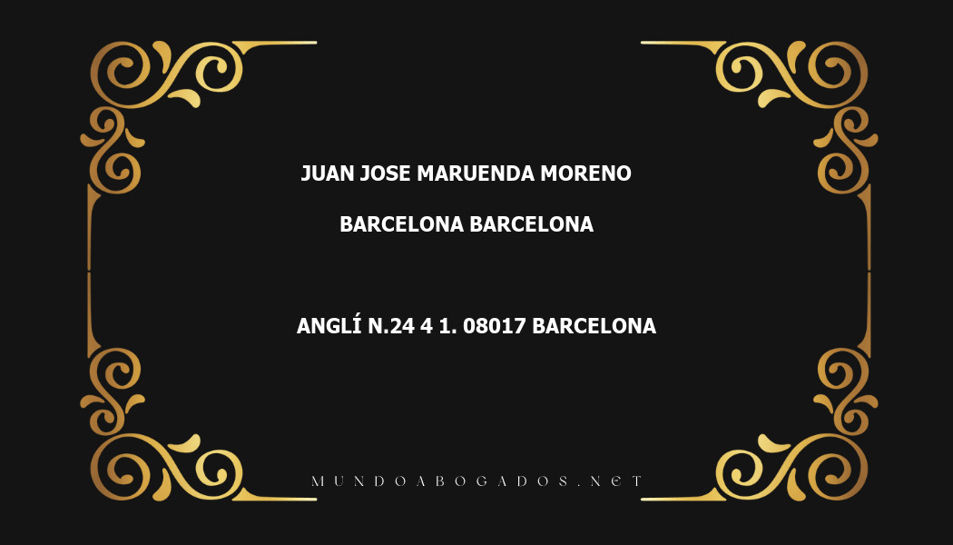 abogado Juan Jose Maruenda Moreno en la localidad de Barcelona