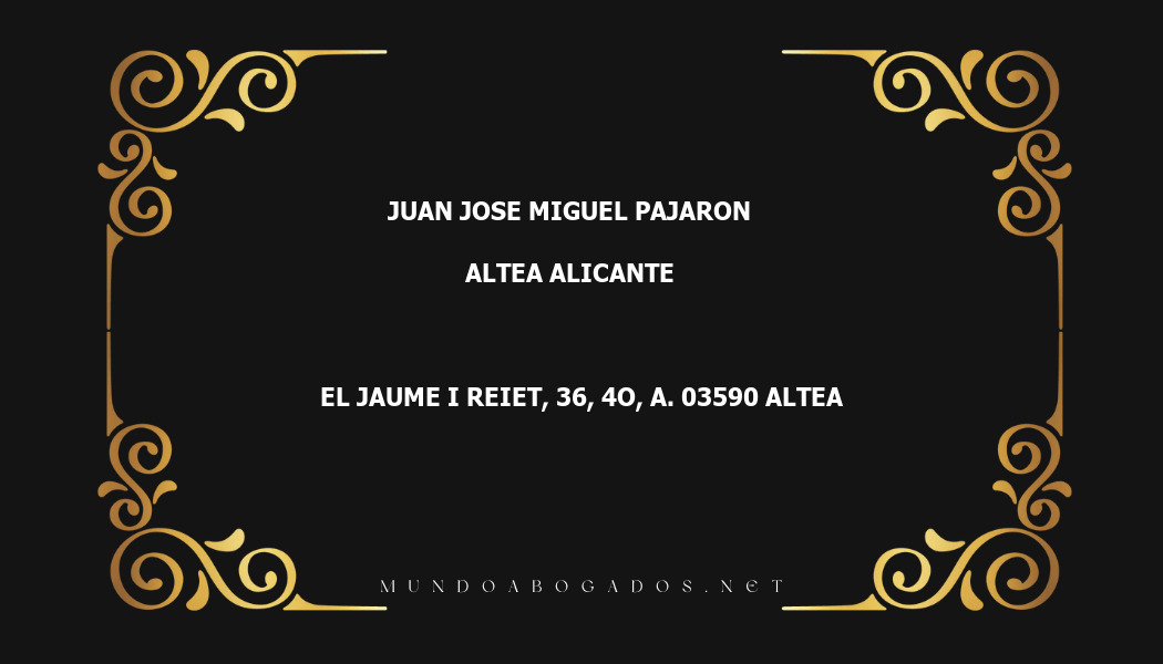 abogado Juan Jose Miguel Pajaron en la localidad de Altea