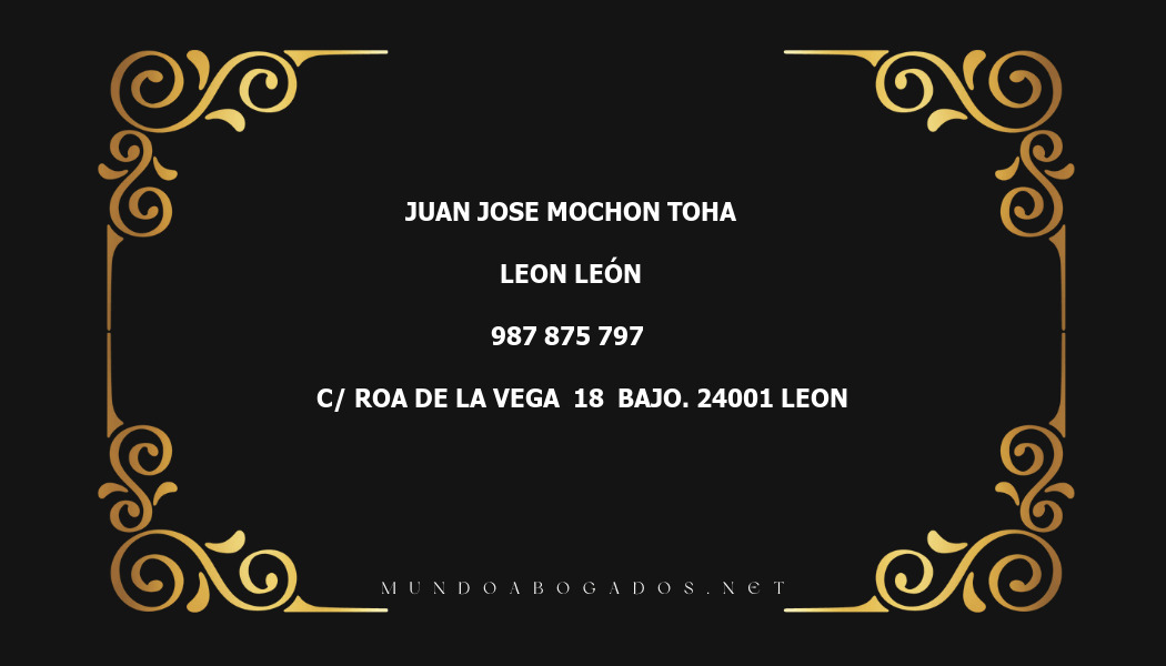 abogado Juan Jose Mochon Toha en la localidad de Leon