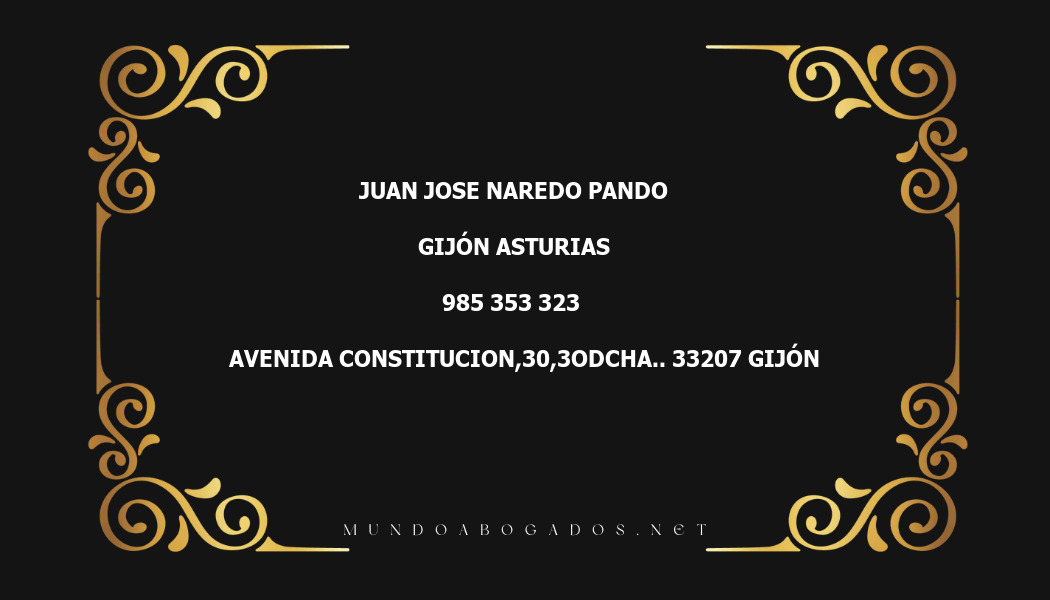 abogado Juan Jose Naredo Pando en la localidad de Gijón