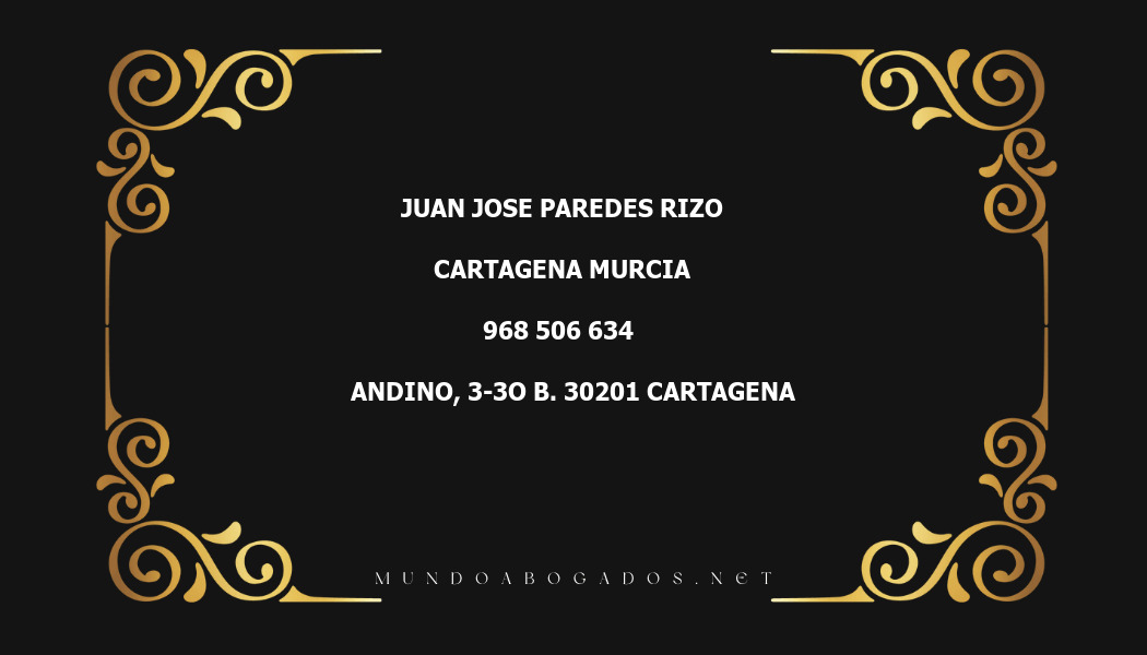 abogado Juan Jose Paredes Rizo en la localidad de Cartagena