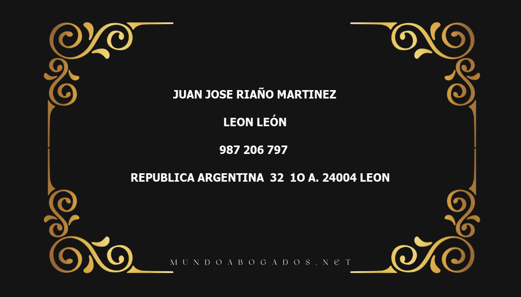 abogado Juan Jose Riaño Martinez en la localidad de Leon