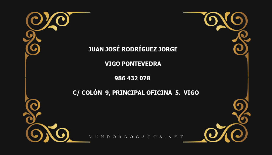 abogado Juan José Rodríguez Jorge en la localidad de Vigo