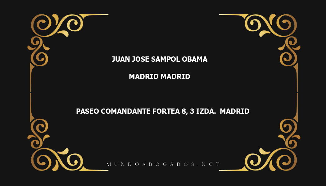 abogado Juan Jose Sampol Obama en la localidad de Madrid