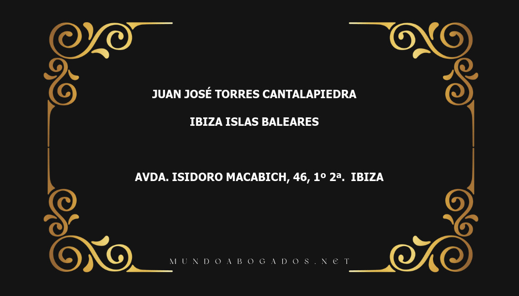 abogado Juan José Torres Cantalapiedra en la localidad de Ibiza