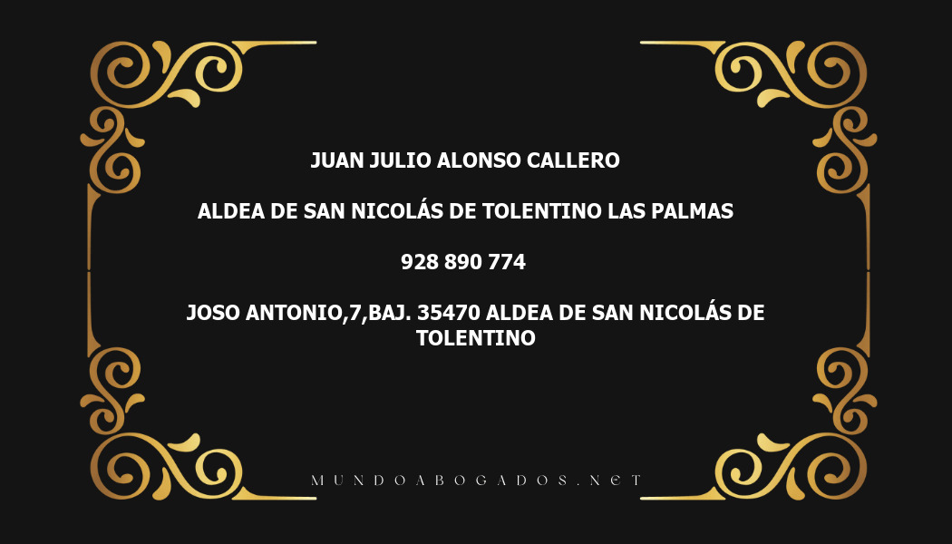 abogado Juan Julio Alonso Callero en la localidad de Aldea de San Nicolás de Tolentino