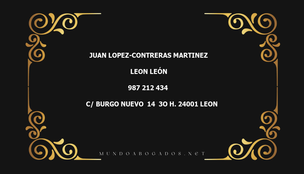 abogado Juan Lopez-Contreras Martinez en la localidad de Leon