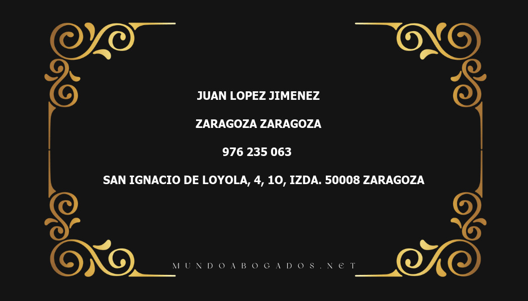 abogado Juan Lopez Jimenez en la localidad de Zaragoza