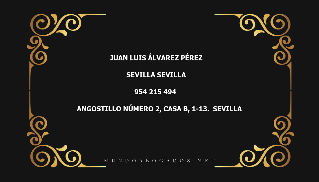 abogado Juan Luis Álvarez Pérez en la localidad de Sevilla