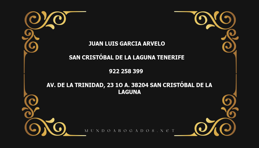 abogado Juan Luis Garcia Arvelo en la localidad de San Cristóbal de La Laguna