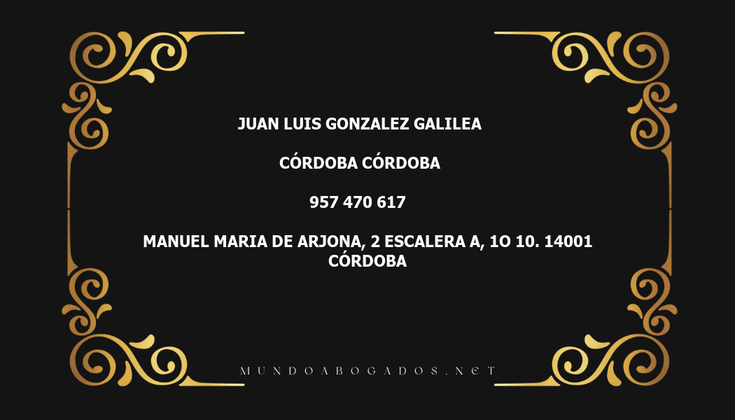 abogado Juan Luis Gonzalez Galilea en la localidad de Córdoba