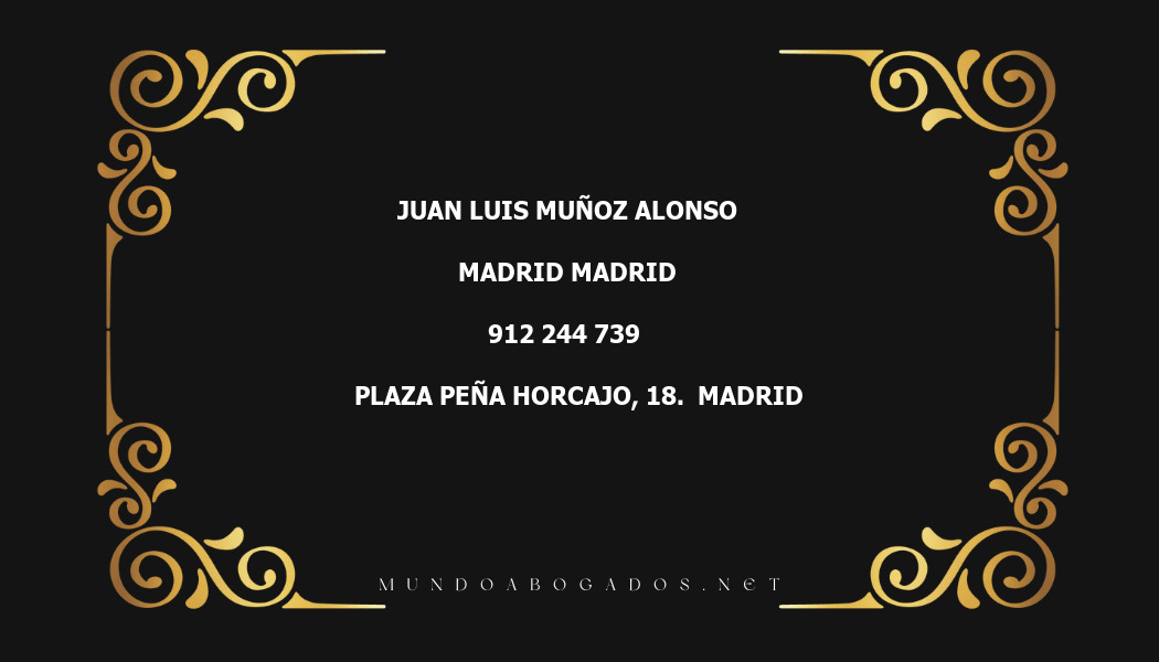 abogado Juan Luis Muñoz Alonso en la localidad de Madrid