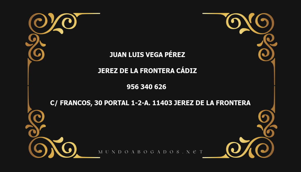 abogado Juan Luis Vega Pérez en la localidad de Jerez de la Frontera