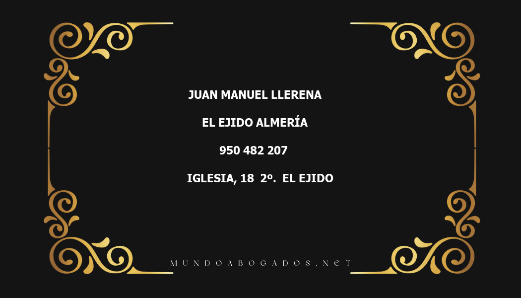 abogado Juan Manuel Llerena en la localidad de El Ejido