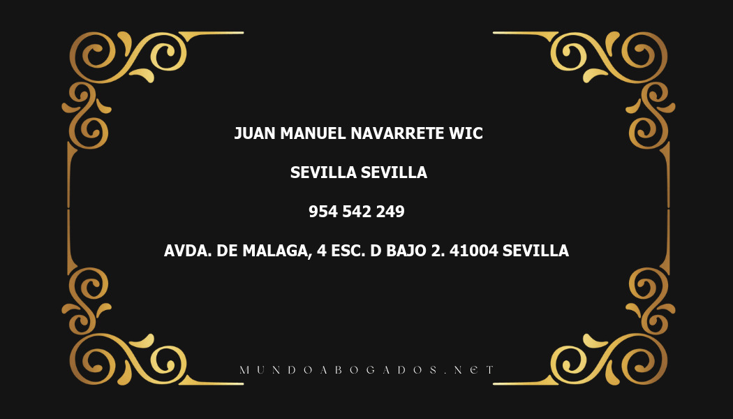 abogado Juan Manuel Navarrete Wic en la localidad de Sevilla