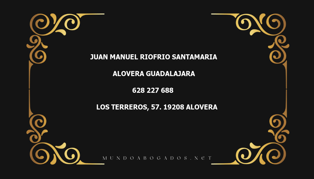 abogado Juan Manuel Riofrio Santamaria en la localidad de Alovera