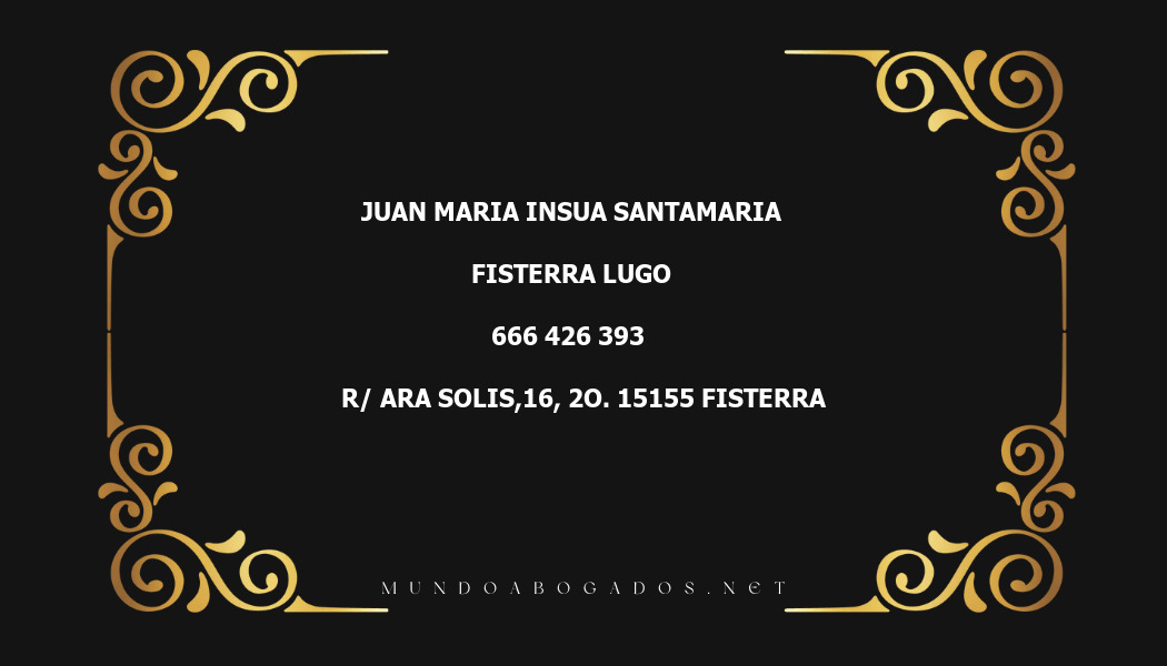 abogado Juan Maria Insua Santamaria en la localidad de Fisterra