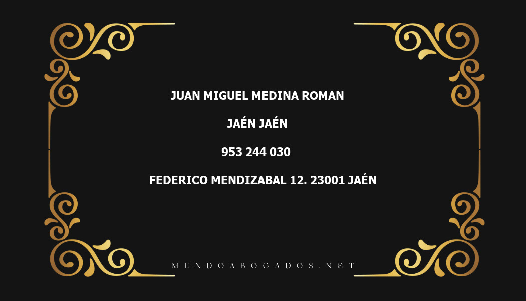 abogado Juan Miguel Medina Roman en la localidad de Jaén