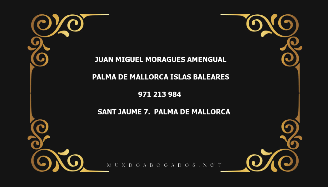 abogado Juan Miguel Moragues Amengual en la localidad de Palma de Mallorca