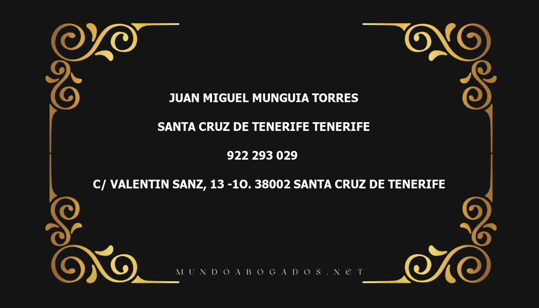 abogado Juan Miguel Munguia Torres en la localidad de Santa Cruz de Tenerife