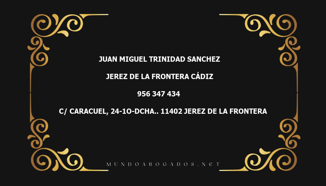 abogado Juan Miguel Trinidad Sanchez en la localidad de Jerez de la Frontera