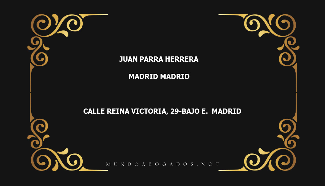 abogado Juan Parra Herrera en la localidad de Madrid