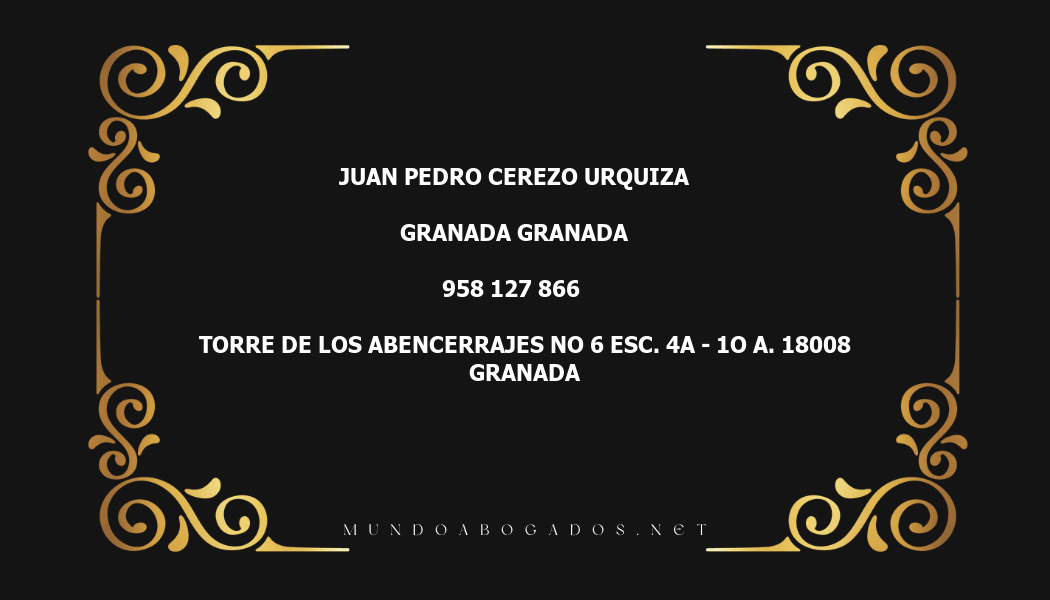 abogado Juan Pedro Cerezo Urquiza en la localidad de Granada