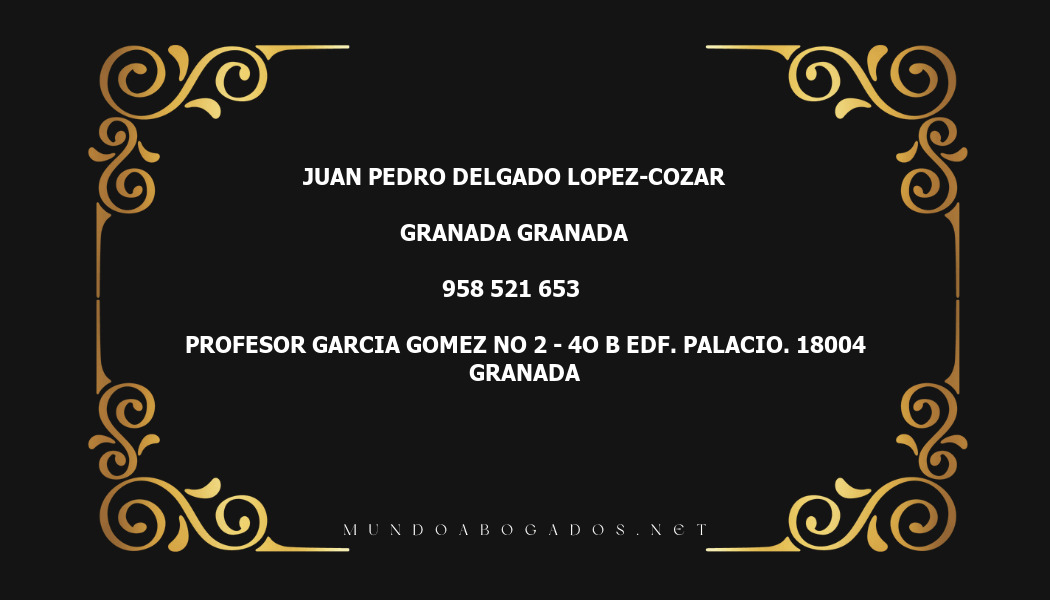 abogado Juan Pedro Delgado Lopez-Cozar en la localidad de Granada