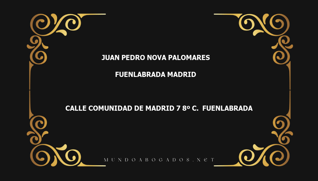 abogado Juan Pedro Nova Palomares en la localidad de Fuenlabrada