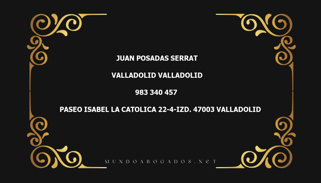 abogado Juan Posadas Serrat en la localidad de Valladolid