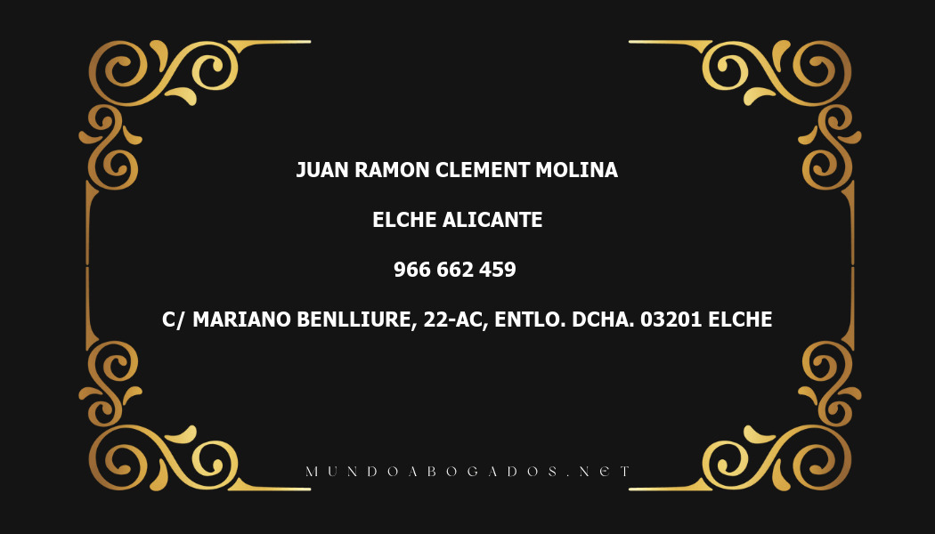 abogado Juan Ramon Clement Molina en la localidad de Elche