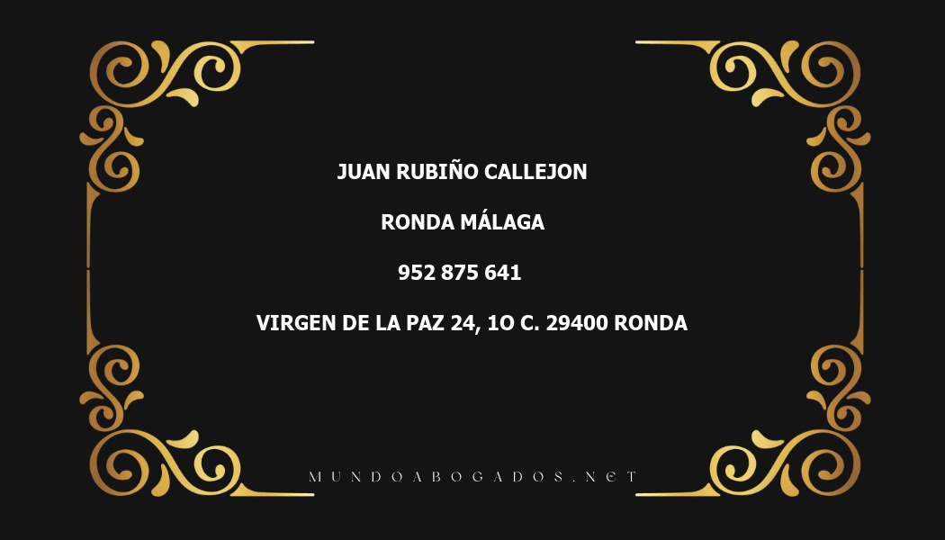 abogado Juan Rubiño Callejon en la localidad de Ronda