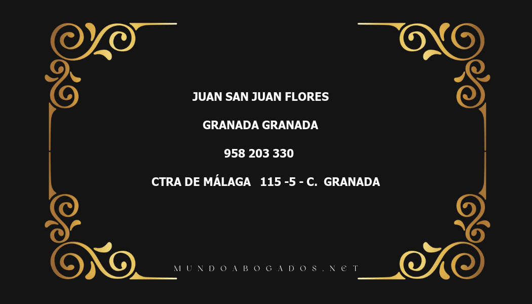 abogado Juan San Juan Flores en la localidad de Granada