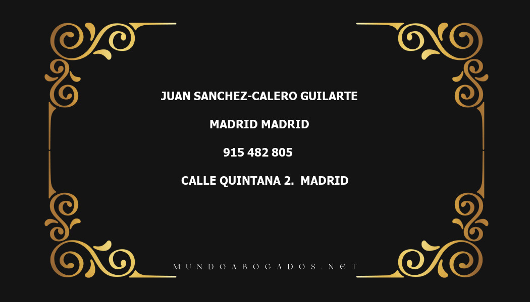 abogado Juan Sanchez-Calero Guilarte en la localidad de Madrid