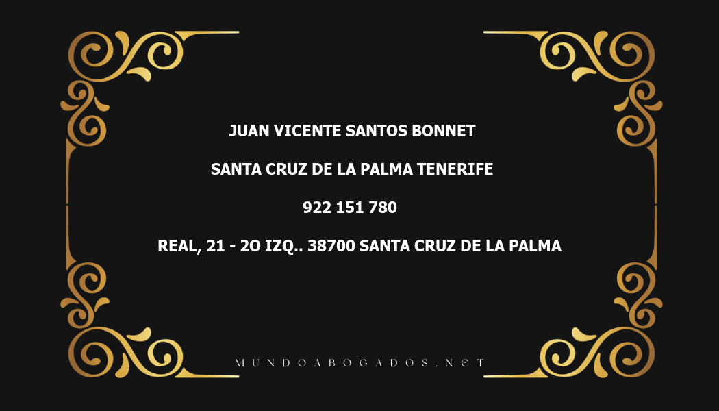 abogado Juan Vicente Santos Bonnet en la localidad de Santa Cruz de la Palma