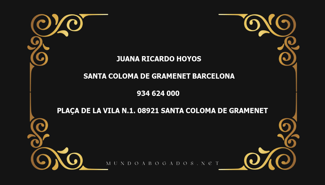 abogado Juana Ricardo Hoyos en la localidad de Santa Coloma de Gramenet