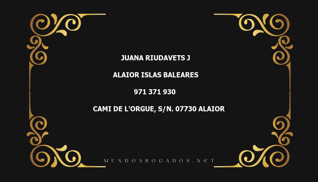 abogado Juana Riudavets J en la localidad de Alaior