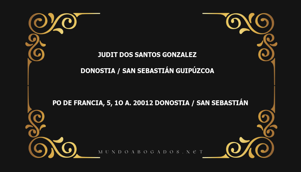 abogado Judit Dos Santos Gonzalez en la localidad de Donostia / San Sebastián