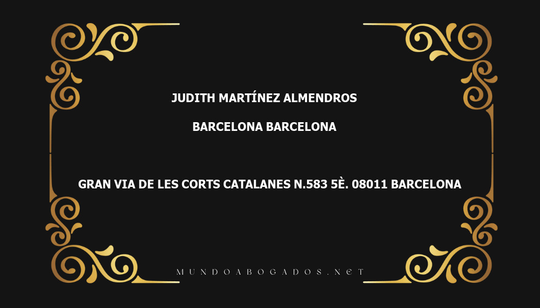 abogado Judith Martínez Almendros en la localidad de Barcelona