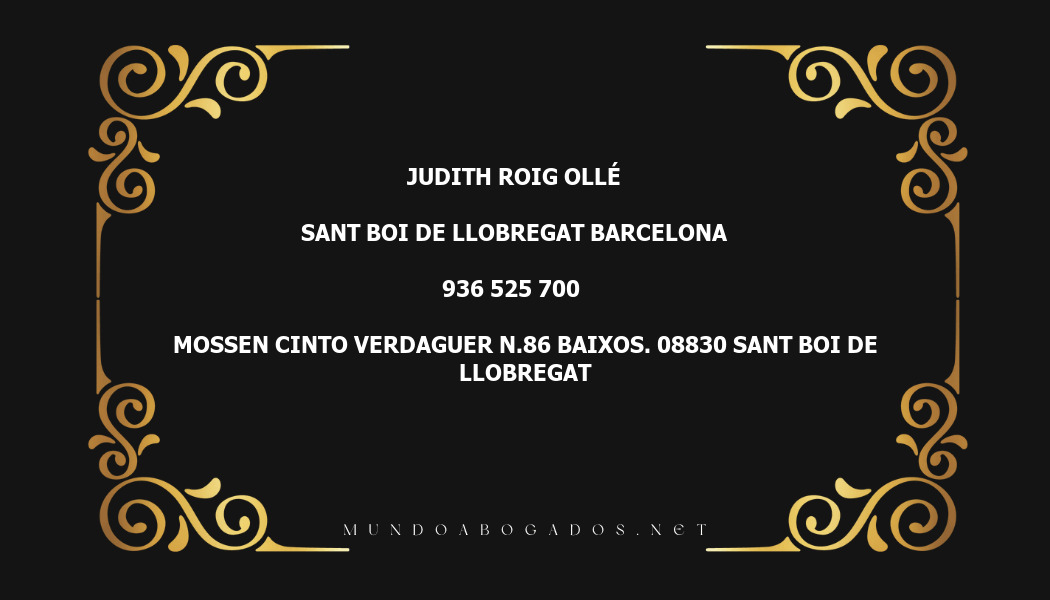 abogado Judith Roig Ollé en la localidad de Sant Boi de Llobregat