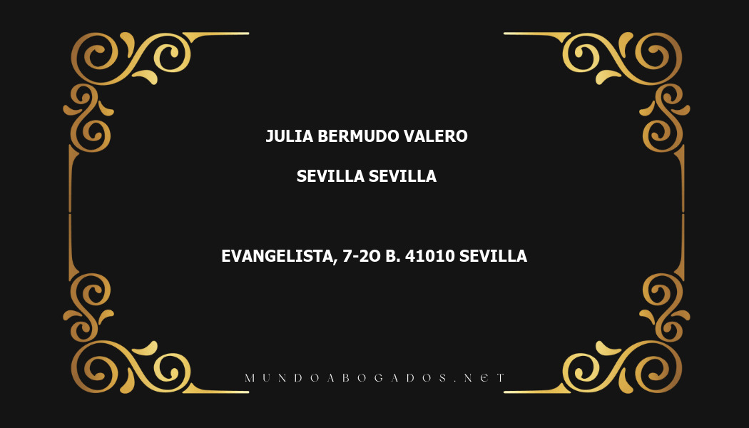 abogado Julia Bermudo Valero en la localidad de Sevilla