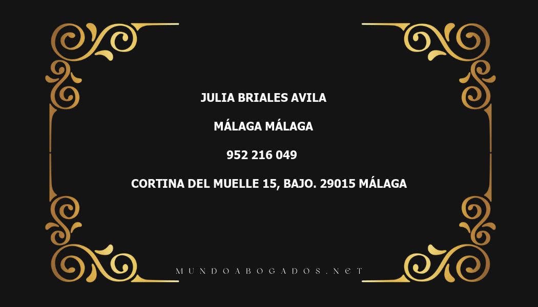 abogado Julia Briales Avila en la localidad de Málaga