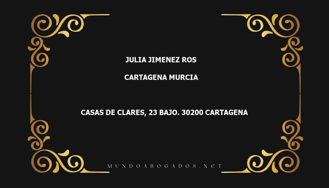 abogado Julia Jimenez Ros en la localidad de Cartagena