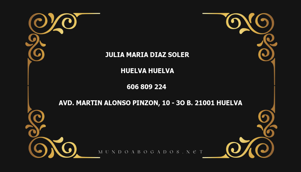 abogado Julia Maria Diaz Soler en la localidad de Huelva