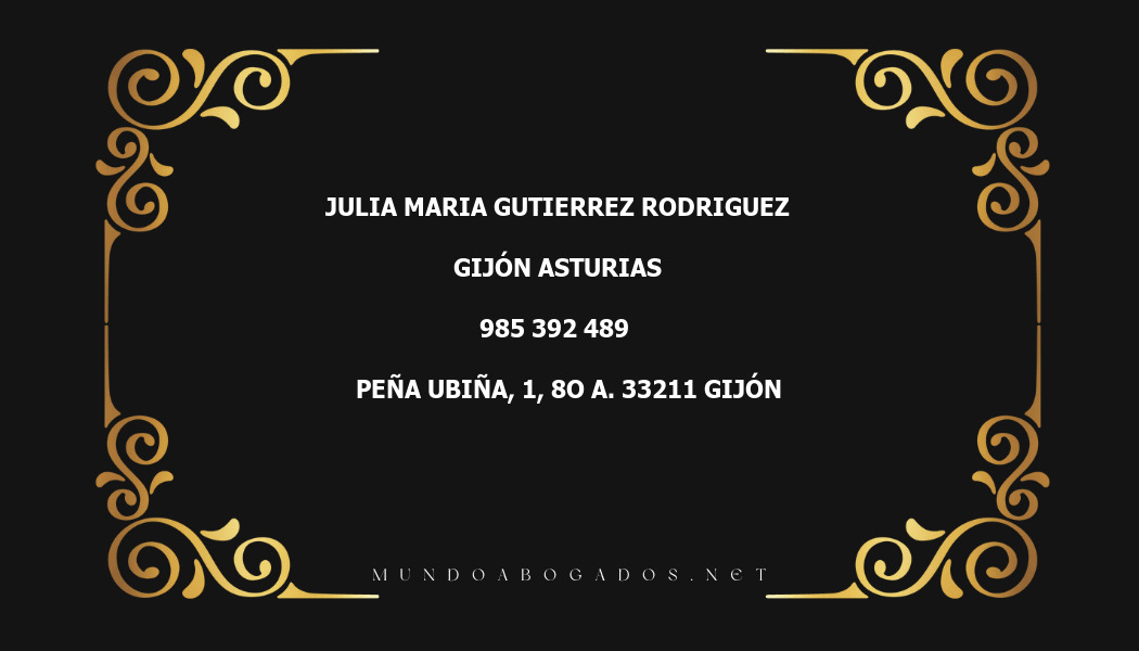 abogado Julia Maria Gutierrez Rodriguez en la localidad de Gijón